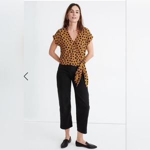 Madewell Sash-Tie Wrap Top inPainted Spots Size M (SOLD OUT ONLINE)